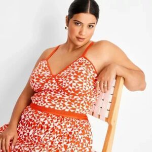 Future Collective Kahlana Barfield Brown Bralette Sz 3X Sweater Tank Top